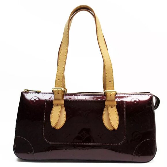 Auth LOUIS VUITTON Rosewood Avenue Handbag Amarante Monogram Vernis - Picture 1 of 14